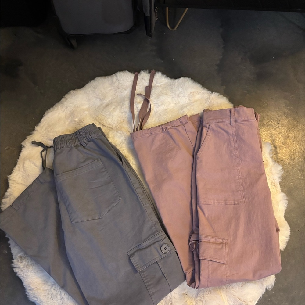 Gray and Pink Cargo Pants